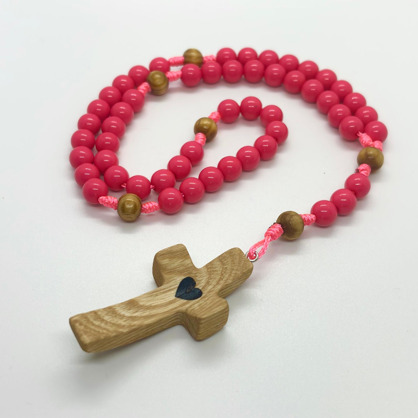 Rosario in corda - Croce in legno