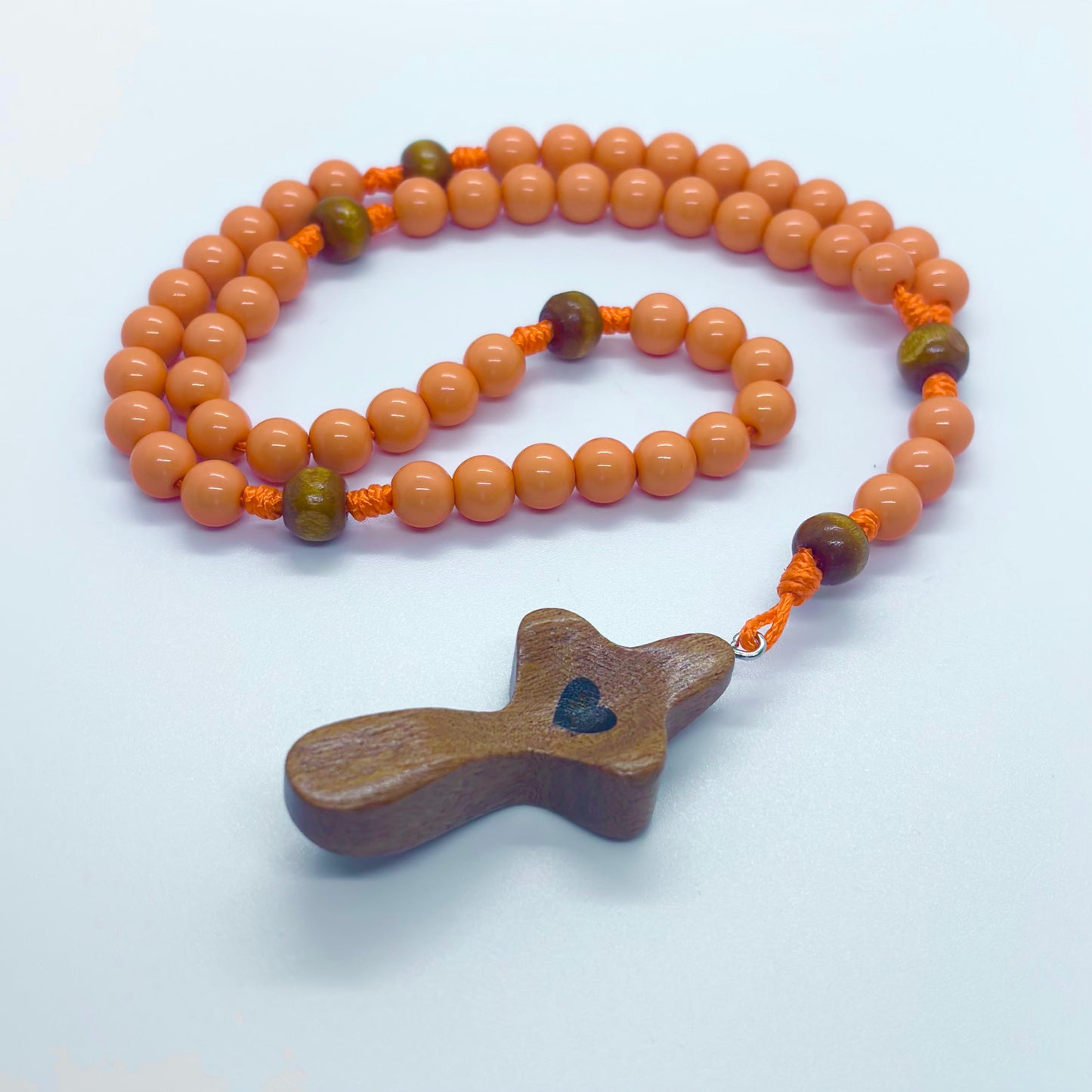 Rosario in corda - Croce in legno