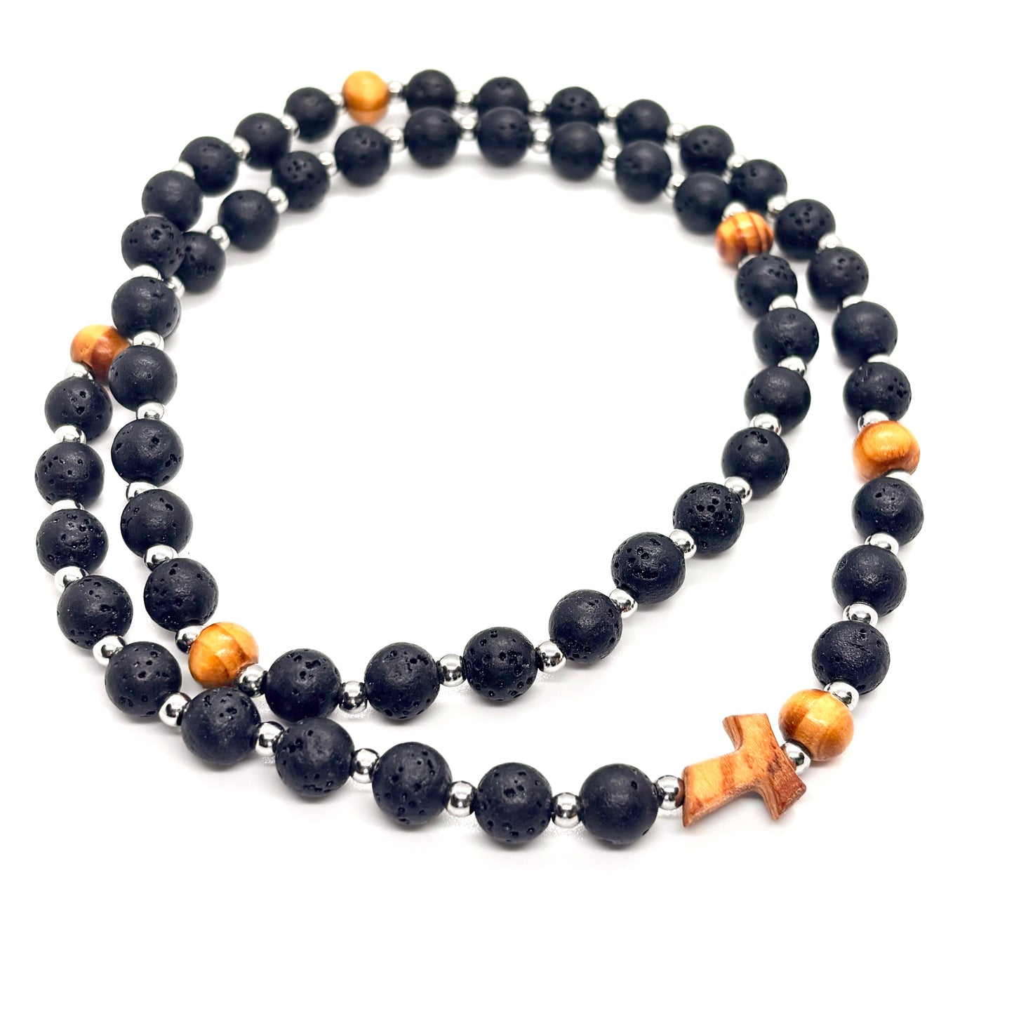 Collana- Rosario in pietra lavica