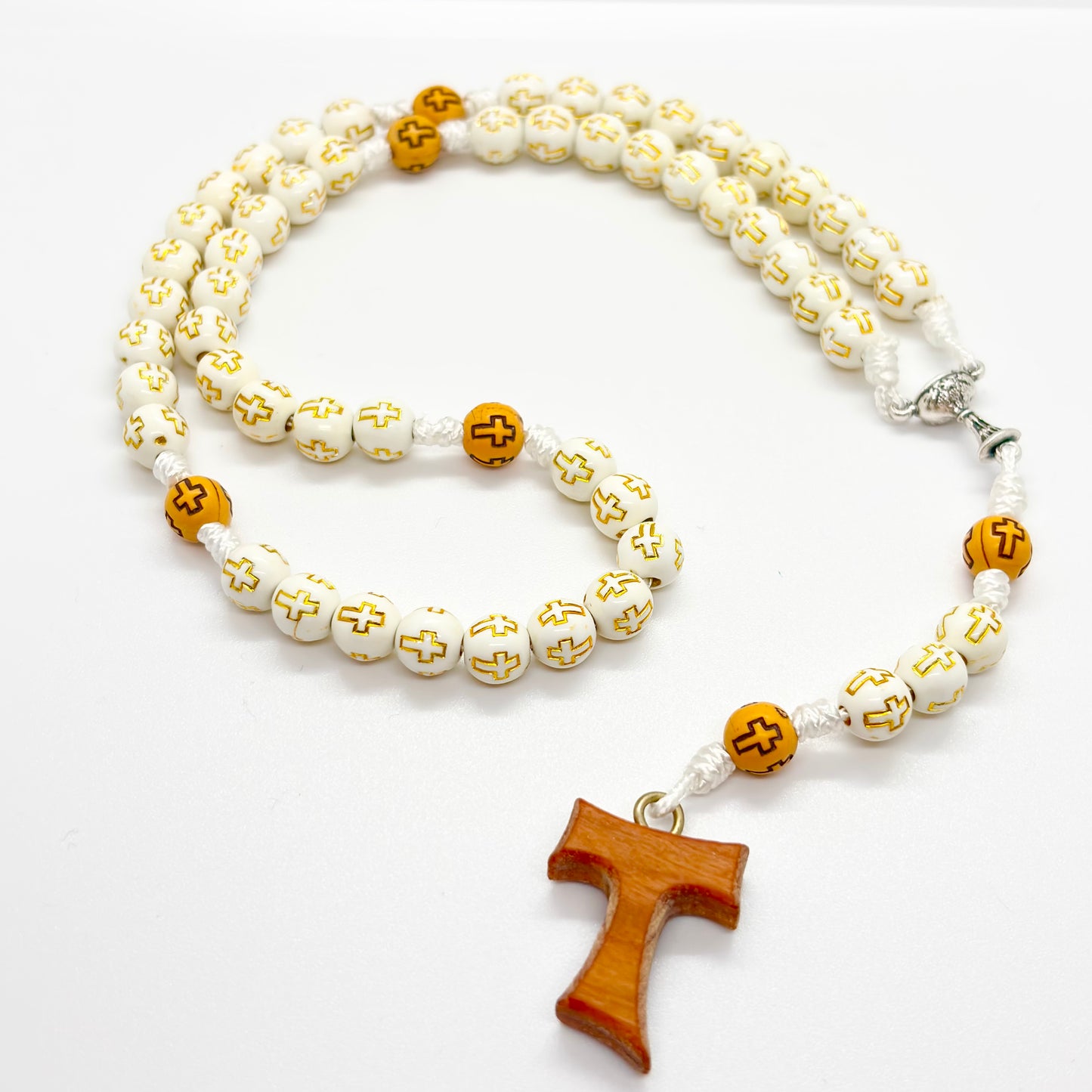 Rosario in corda bianco - calice