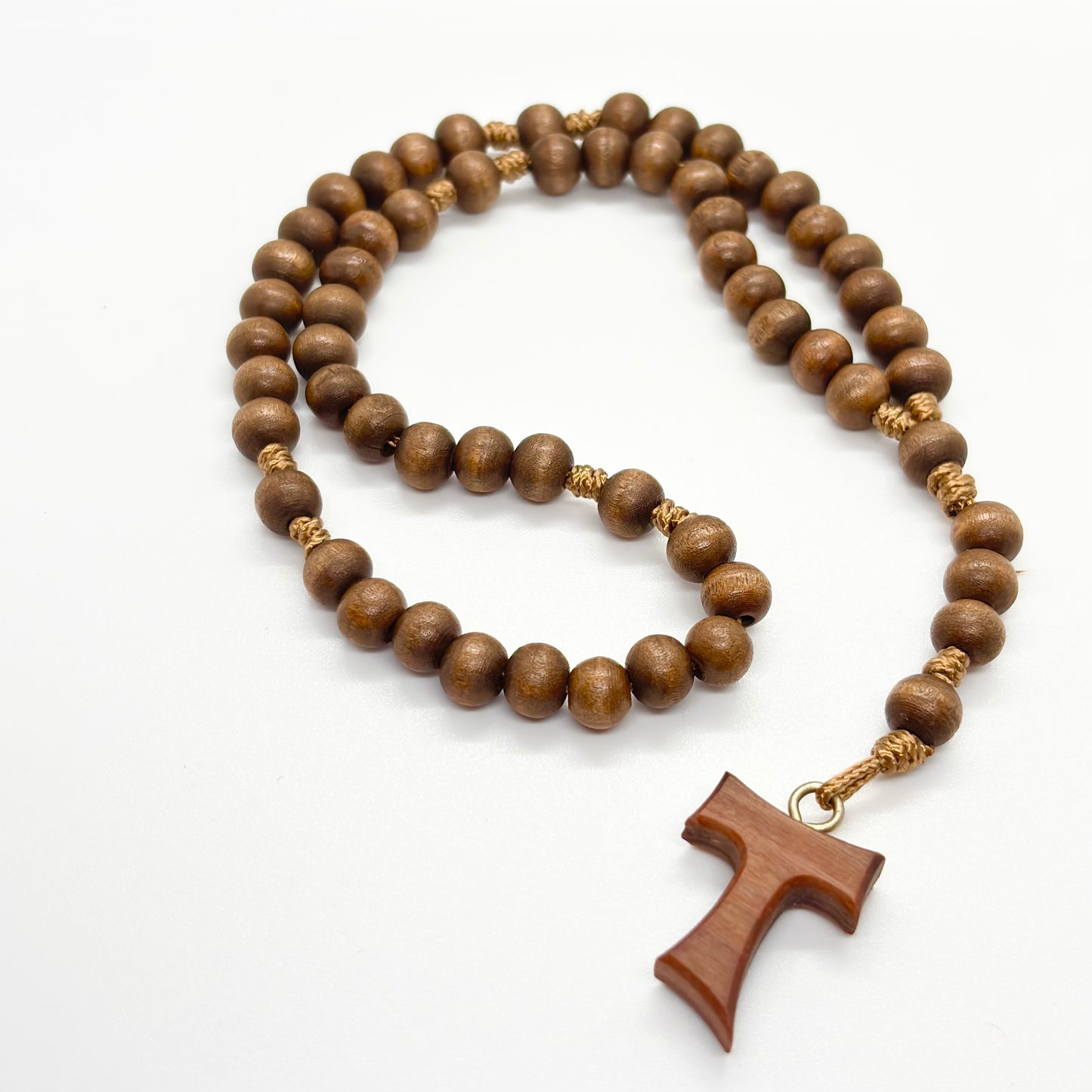 Rosario in corda e legno - Tau