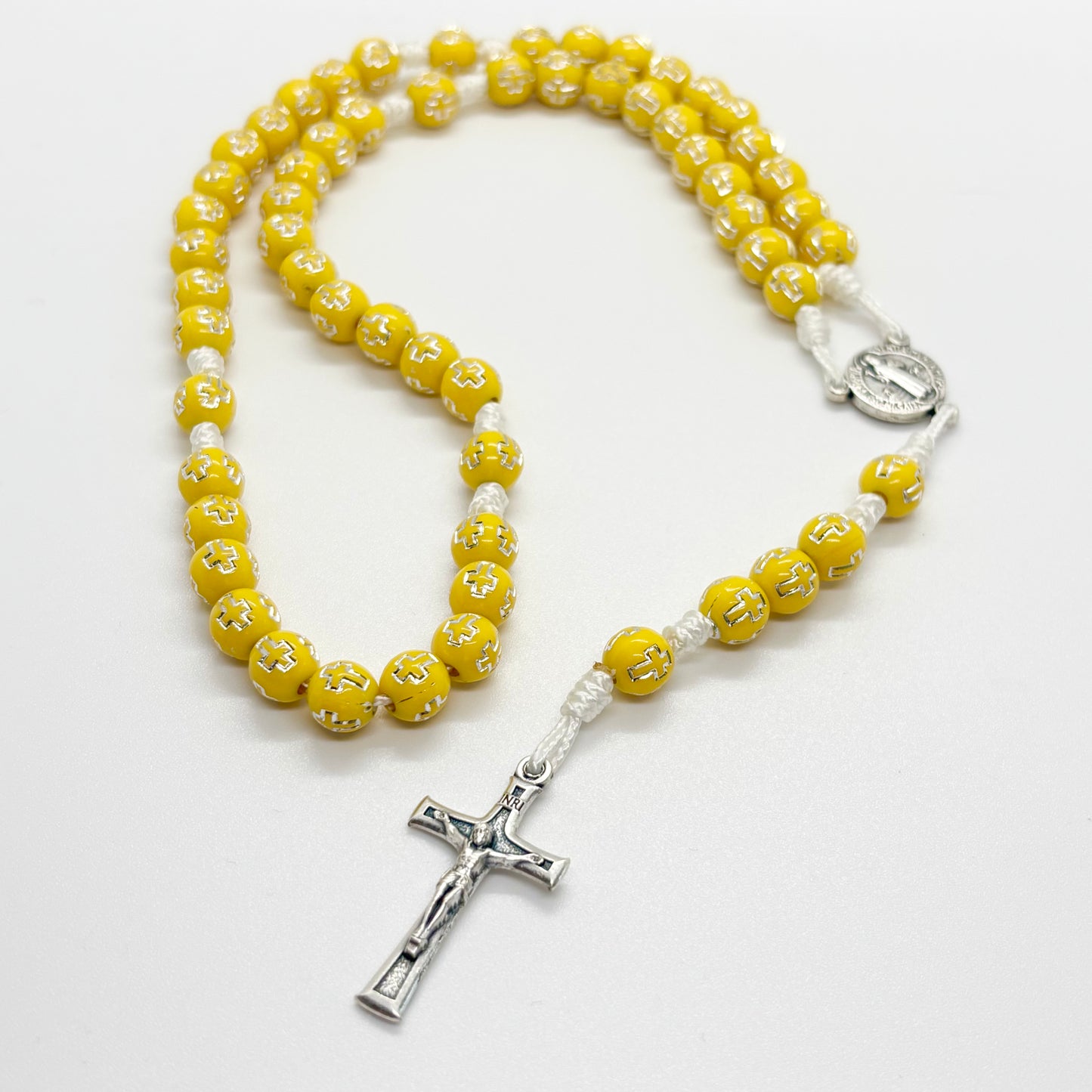 Rosario in corda giallo - San Benedetto