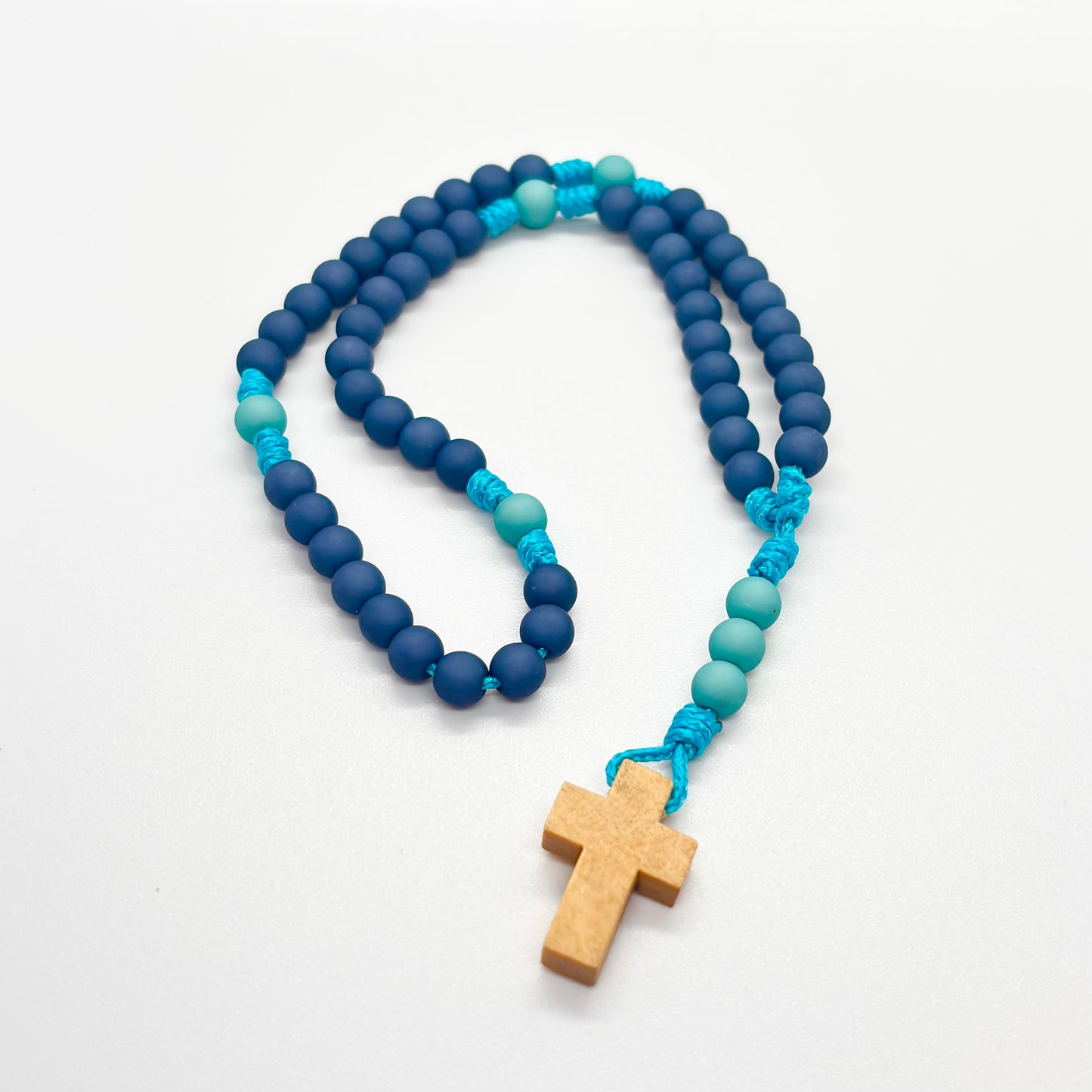Rosario in corda - acrilico/legno  (varie colorazioni)