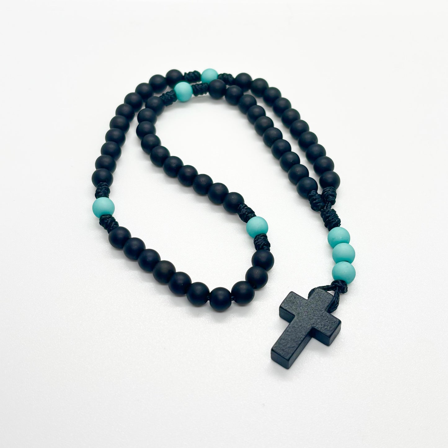 Rosario in corda - acrilico/legno  (varie colorazioni)