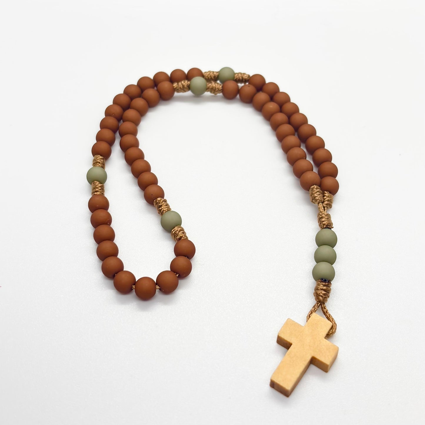 Rosario in corda - acrilico/legno  (varie colorazioni)