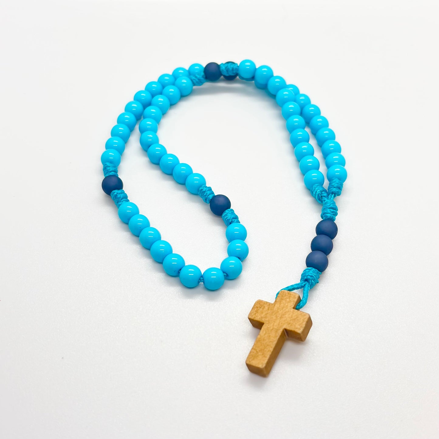 Rosario in corda - acrilico/legno  (varie colorazioni)