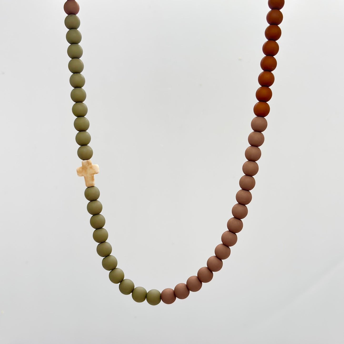 Collana donna con croce in pietra