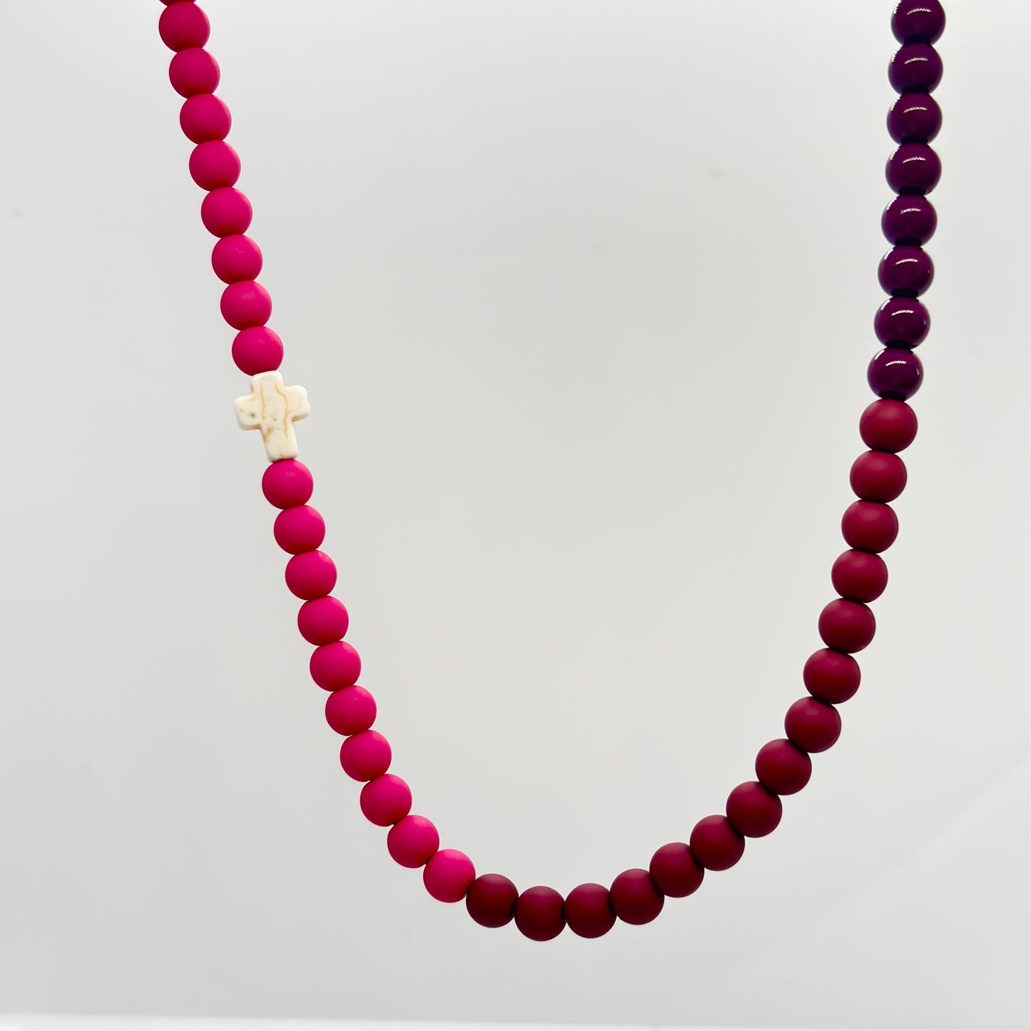 Collana donna con croce in pietra