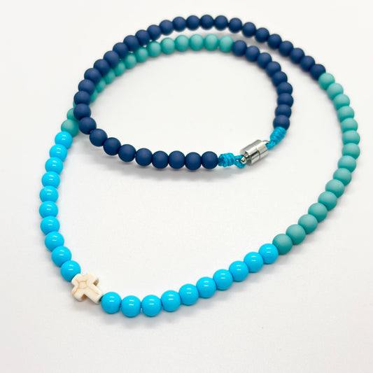 Collana donna con croce in pietra