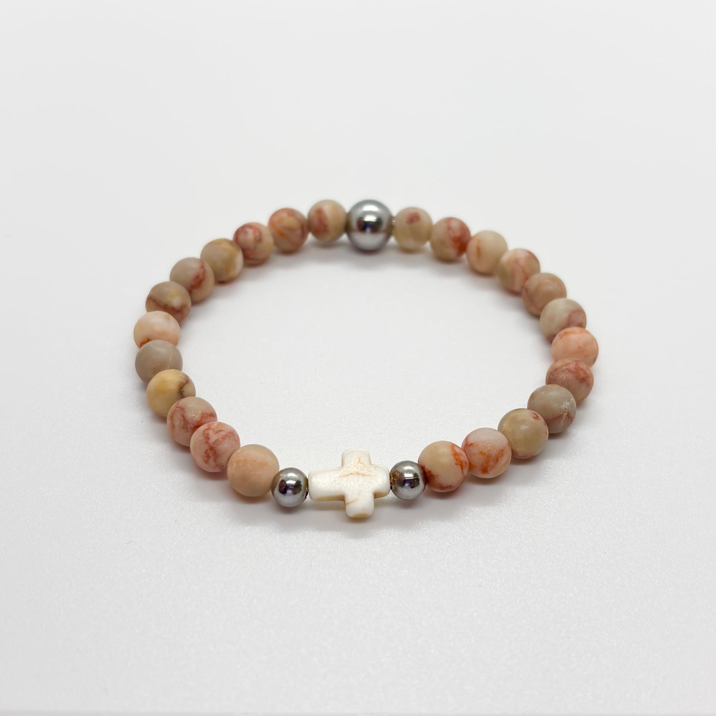 Bracciale in pietra rosa