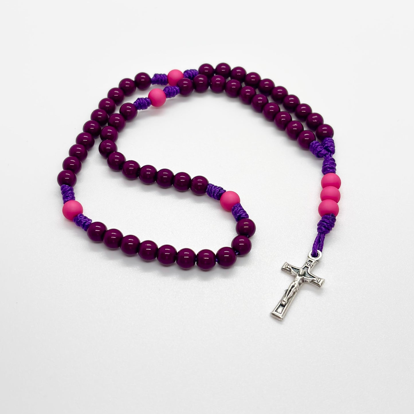 Rosario in corda - acrilico/zama  (varie colorazioni)