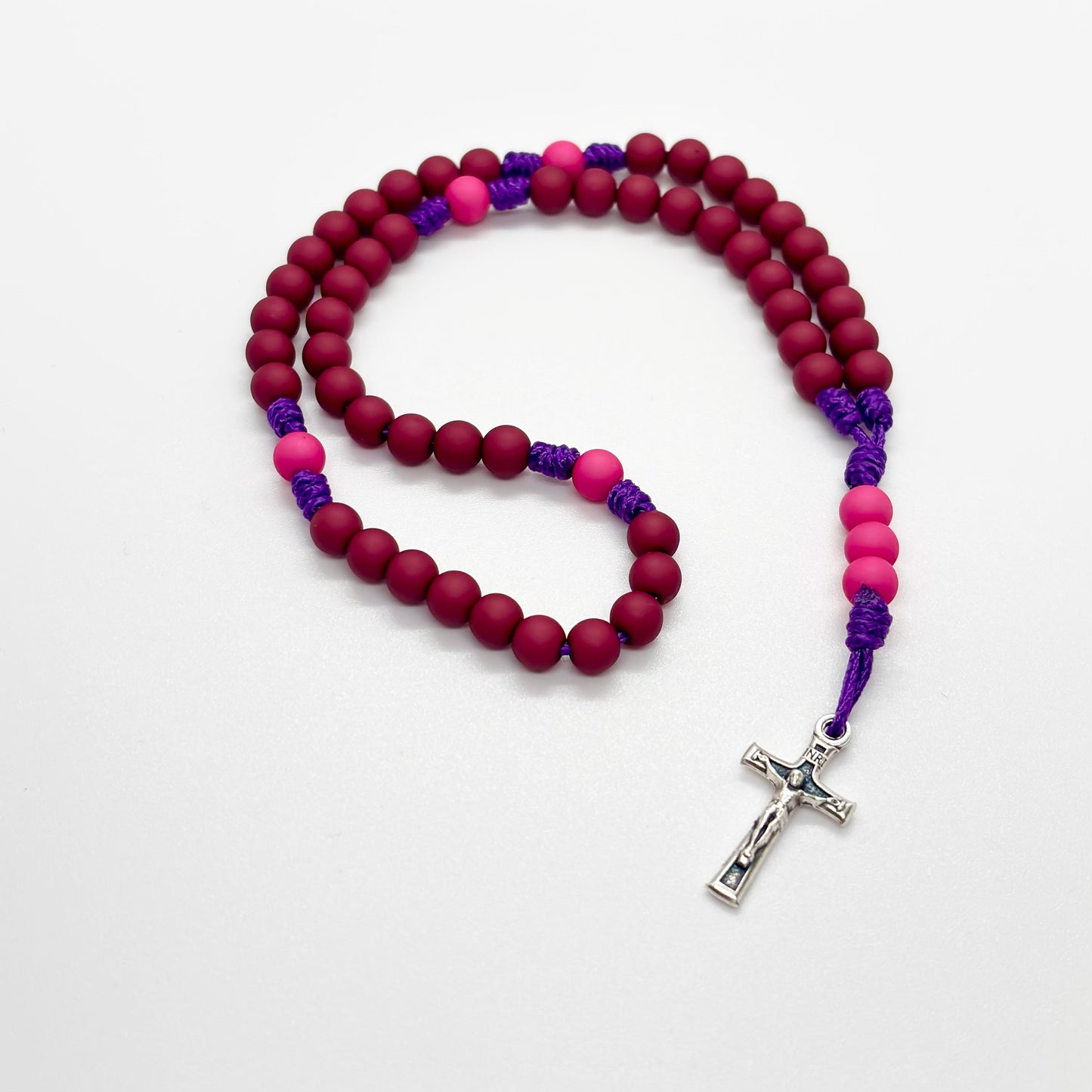 Rosario in corda - acrilico/zama  (varie colorazioni)