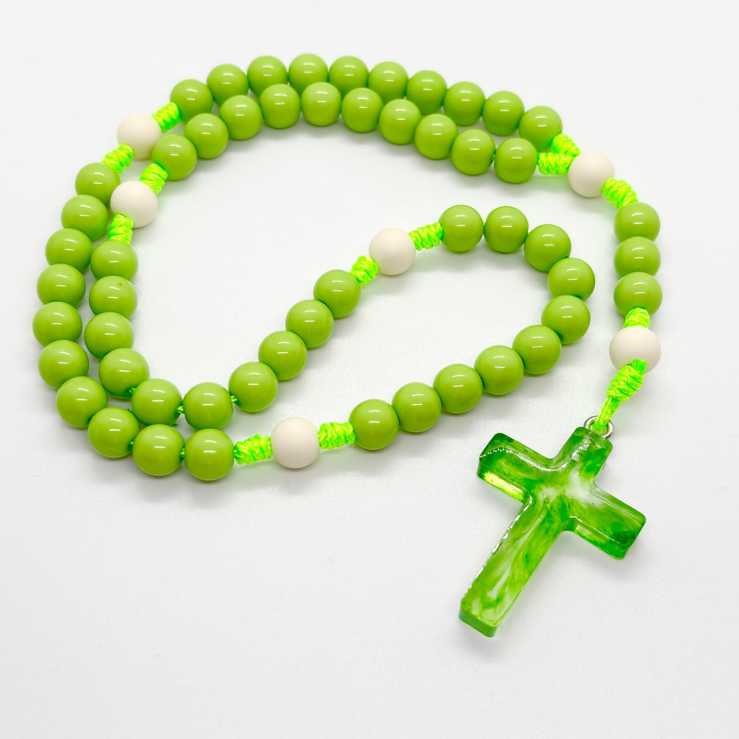 Rosario in corda - Croce in resina