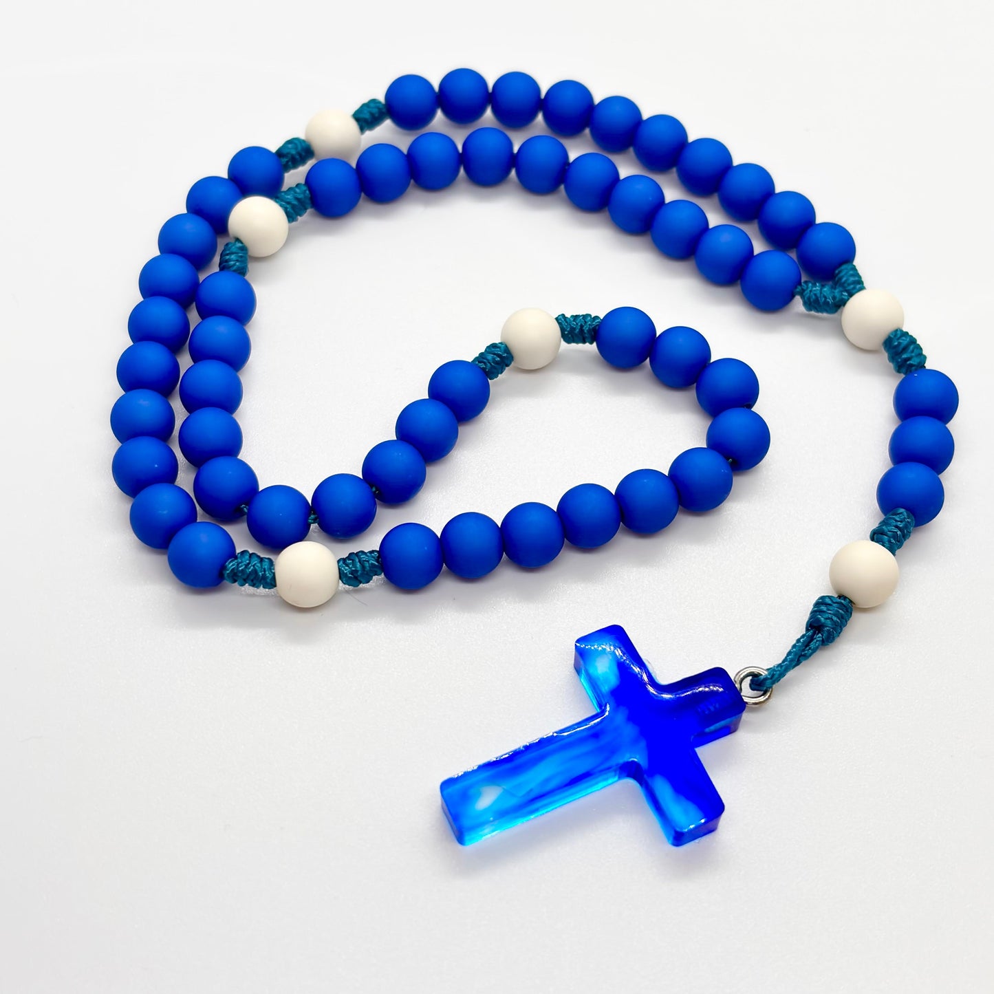 Rosario in corda - Croce in resina