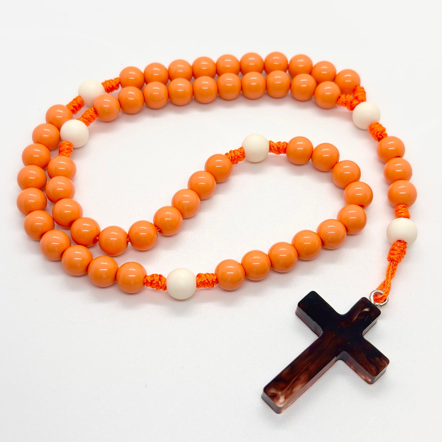 Rosario in corda - Croce in resina