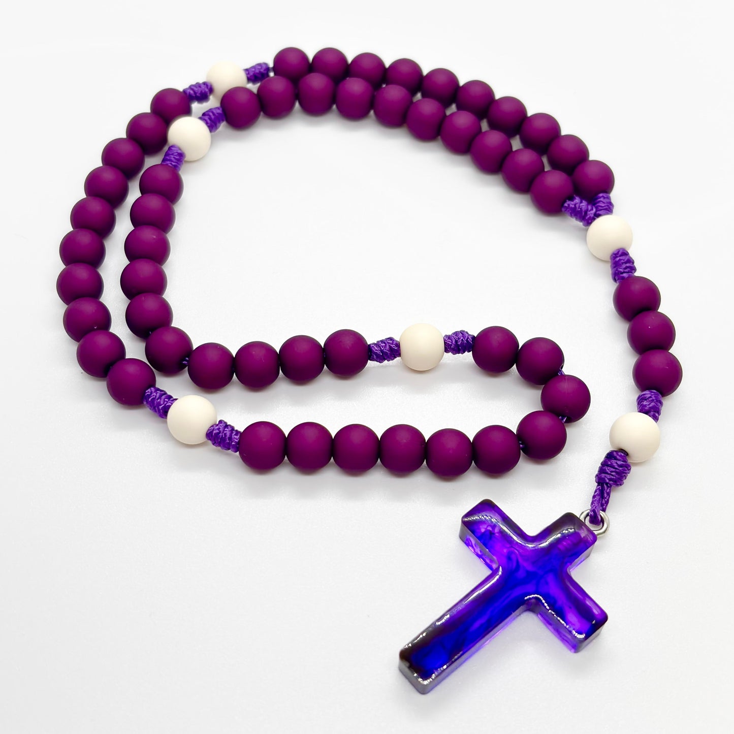 Rosario in corda - Croce in resina