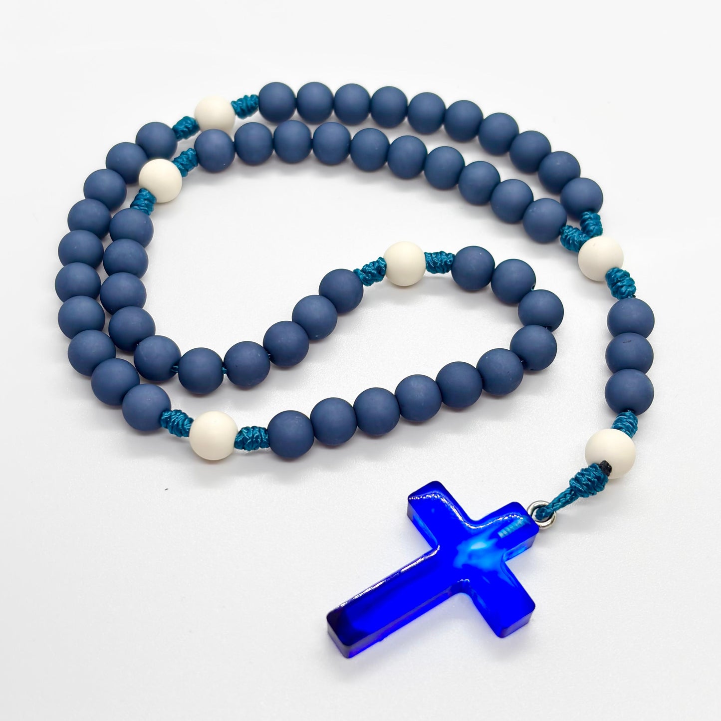 Rosario in corda - Croce in resina