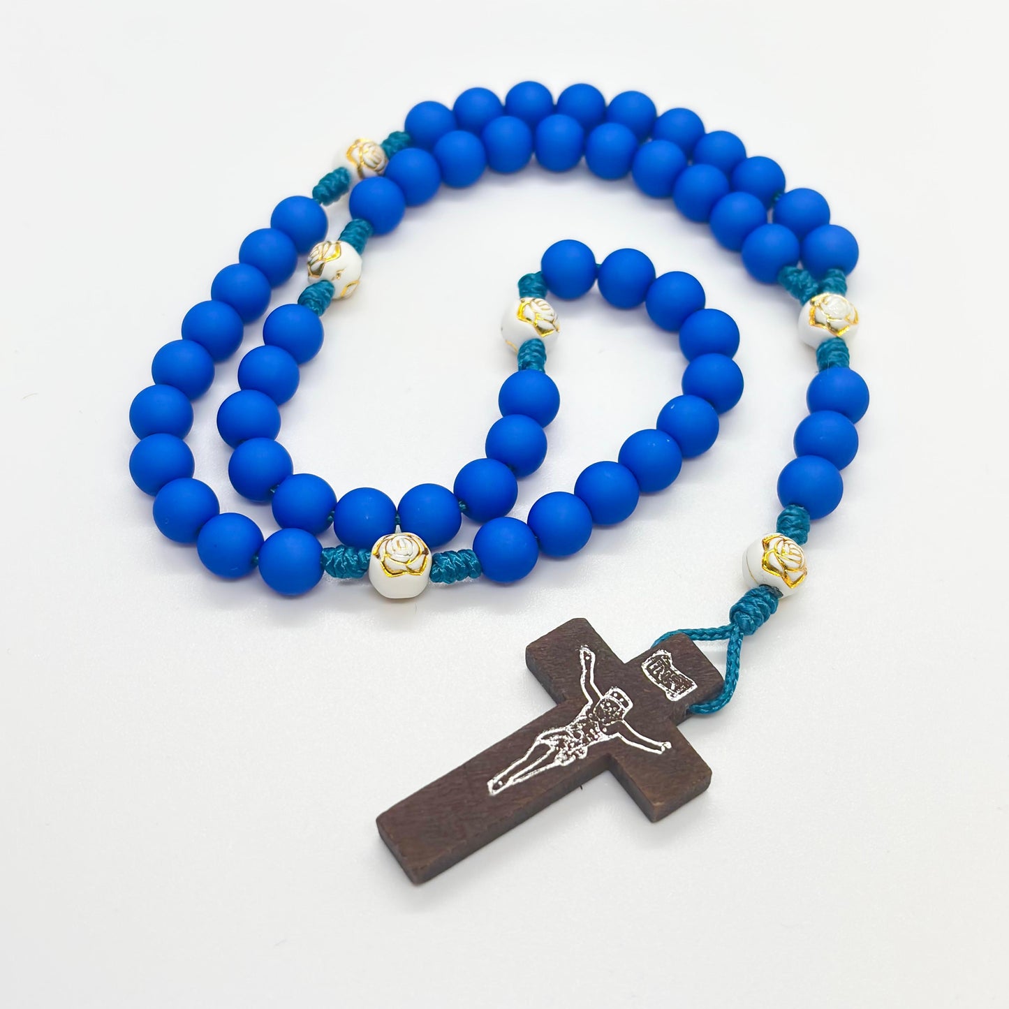 Rosario in corda - Croce in legno