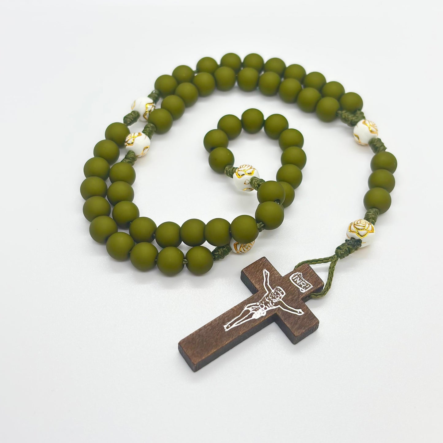 Rosario in corda - Croce in legno