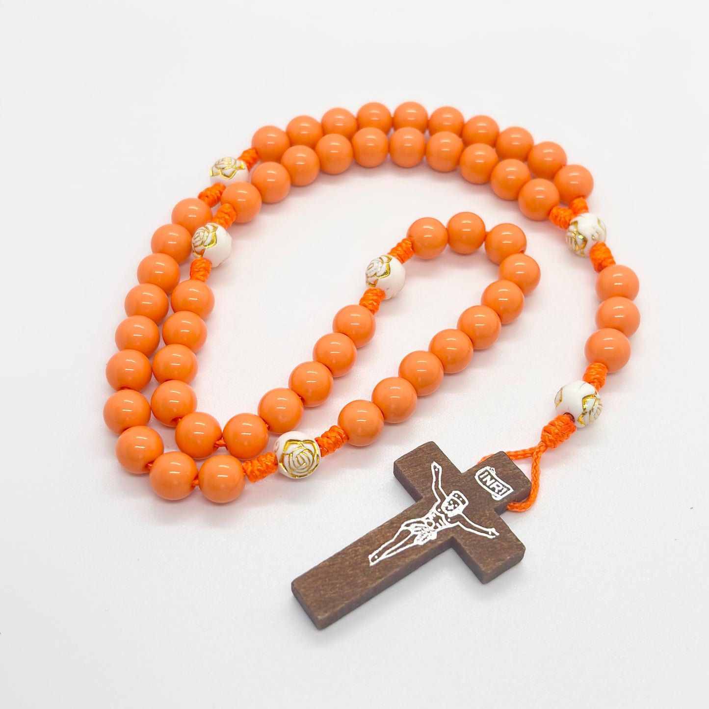 Rosario in corda - Croce in legno