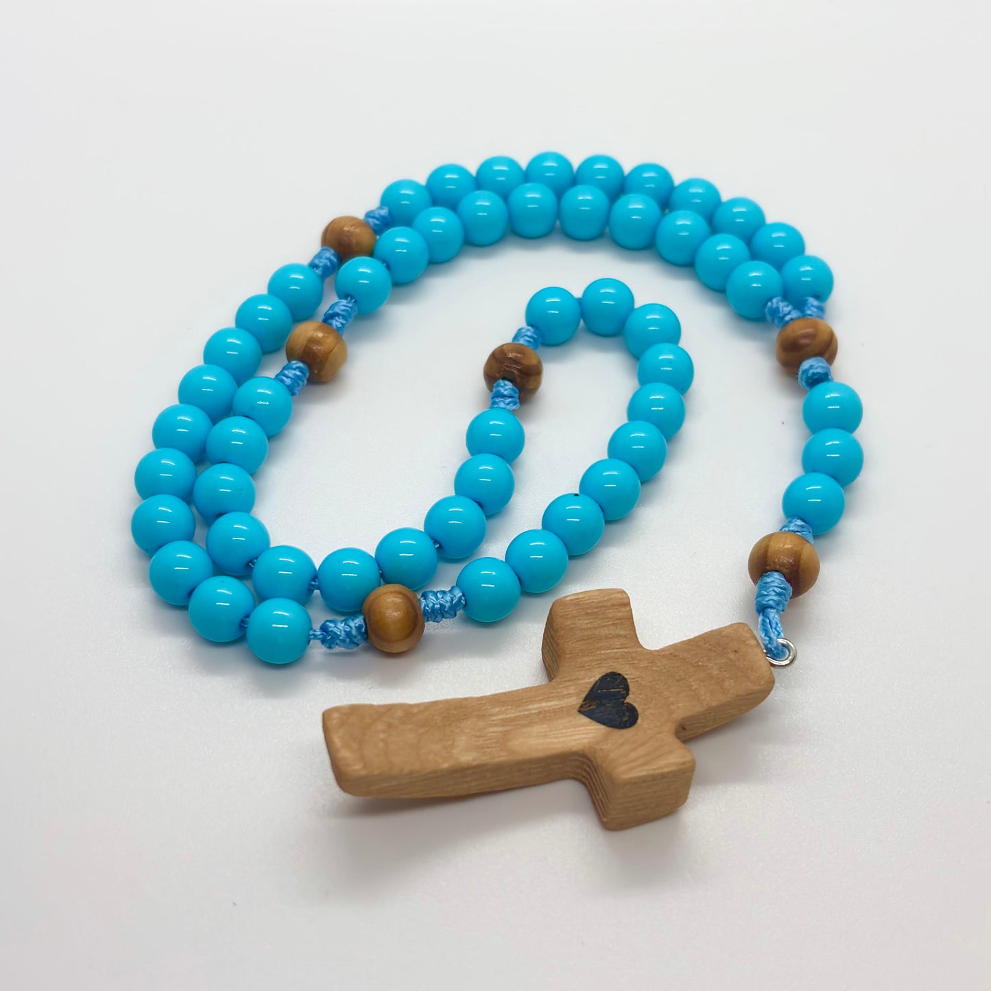 Rosario in corda - Croce in legno