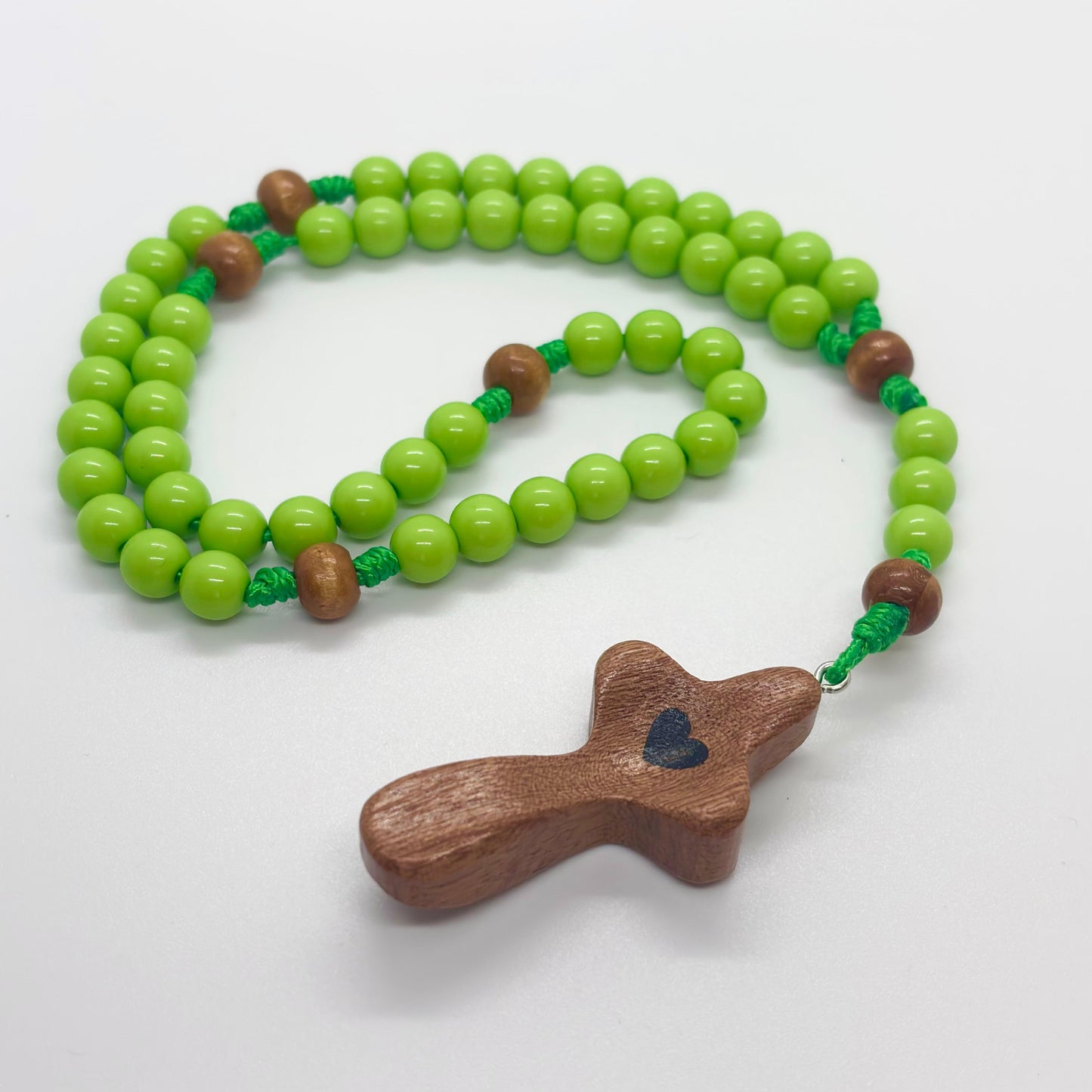 Rosario in corda - Croce in legno