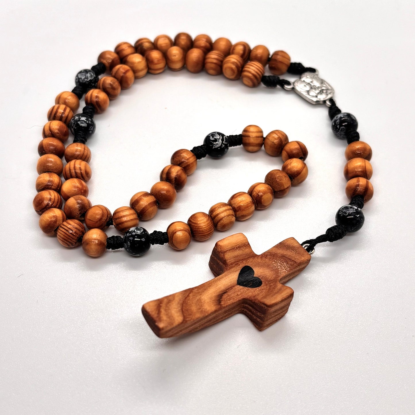 Rosario in legno Sacra Famiglia e Spirito Santo