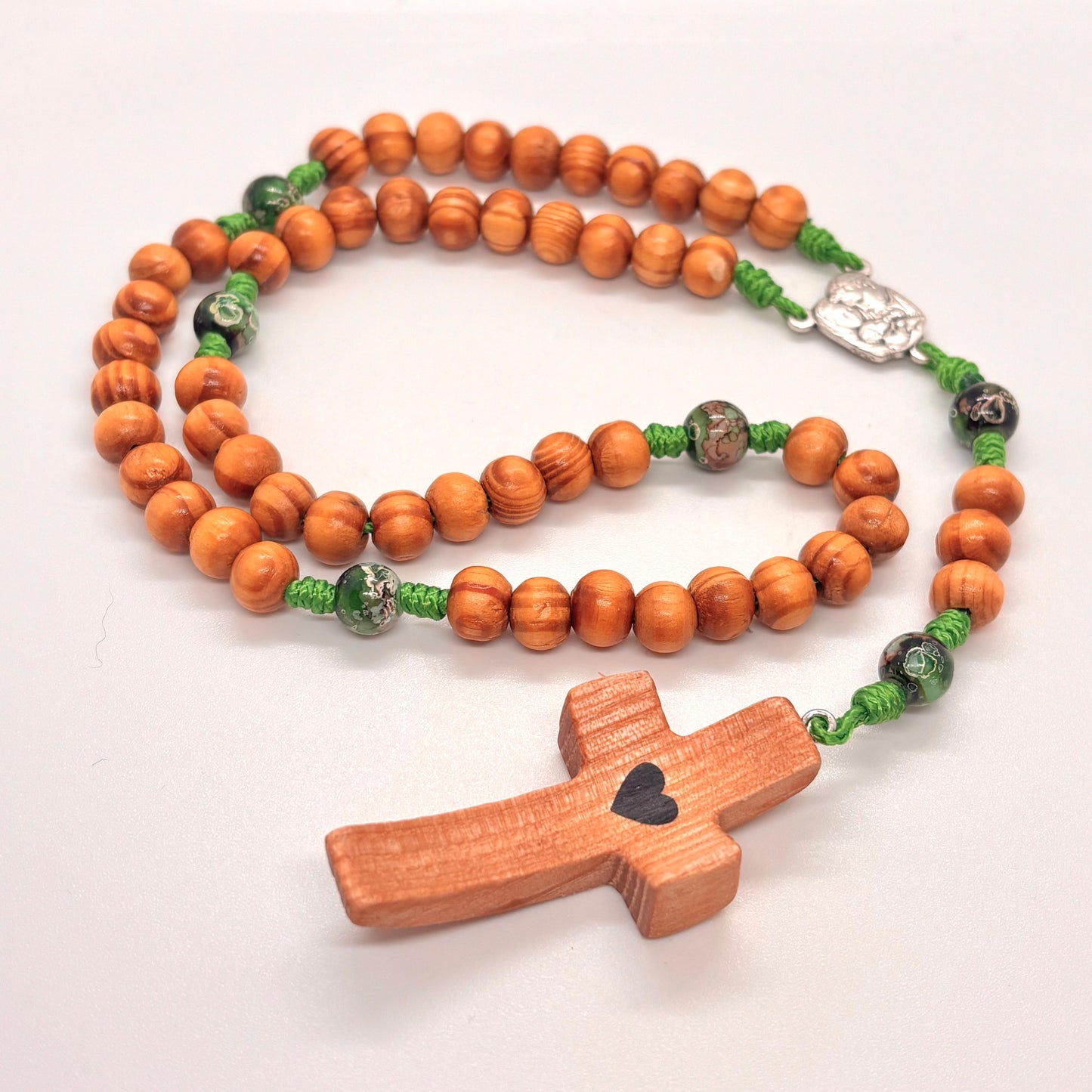 Rosario in legno Sacra Famiglia e Spirito Santo