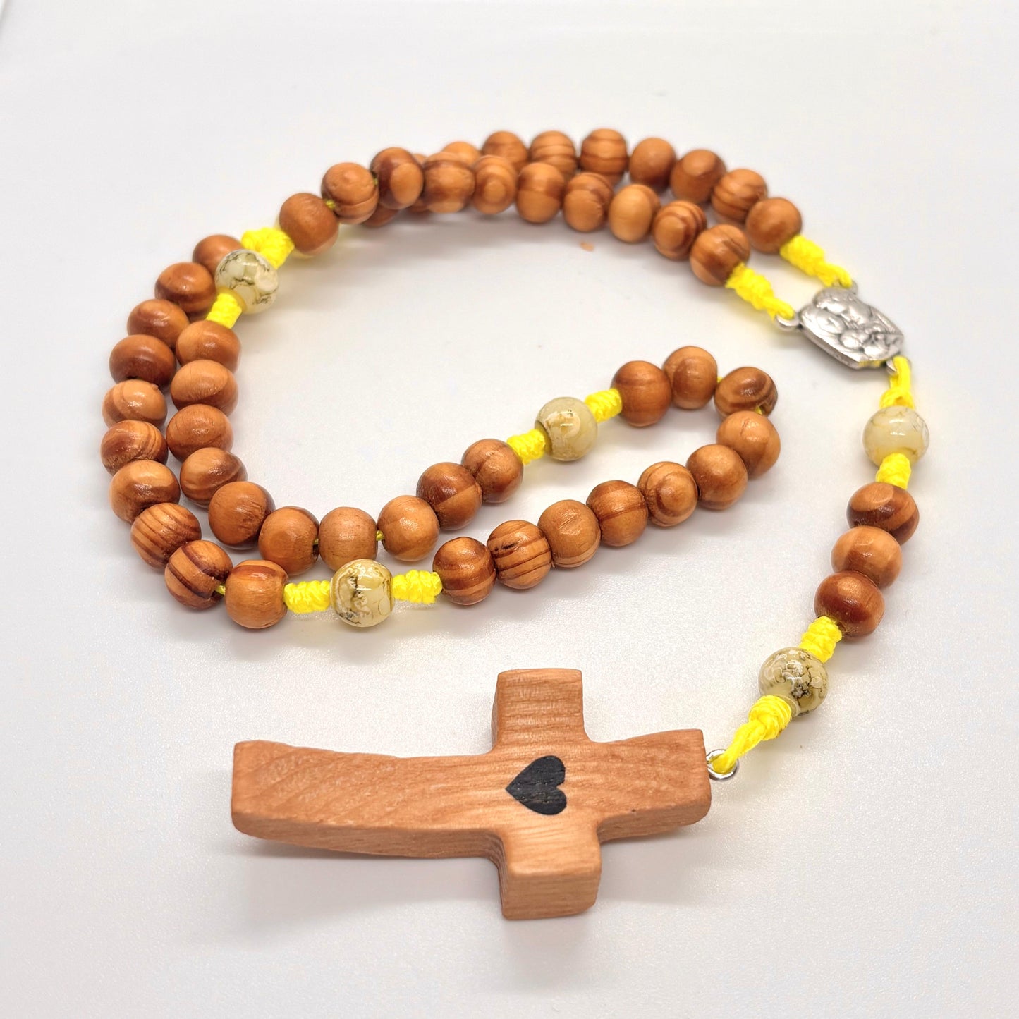 Rosario in legno Sacra Famiglia e Spirito Santo