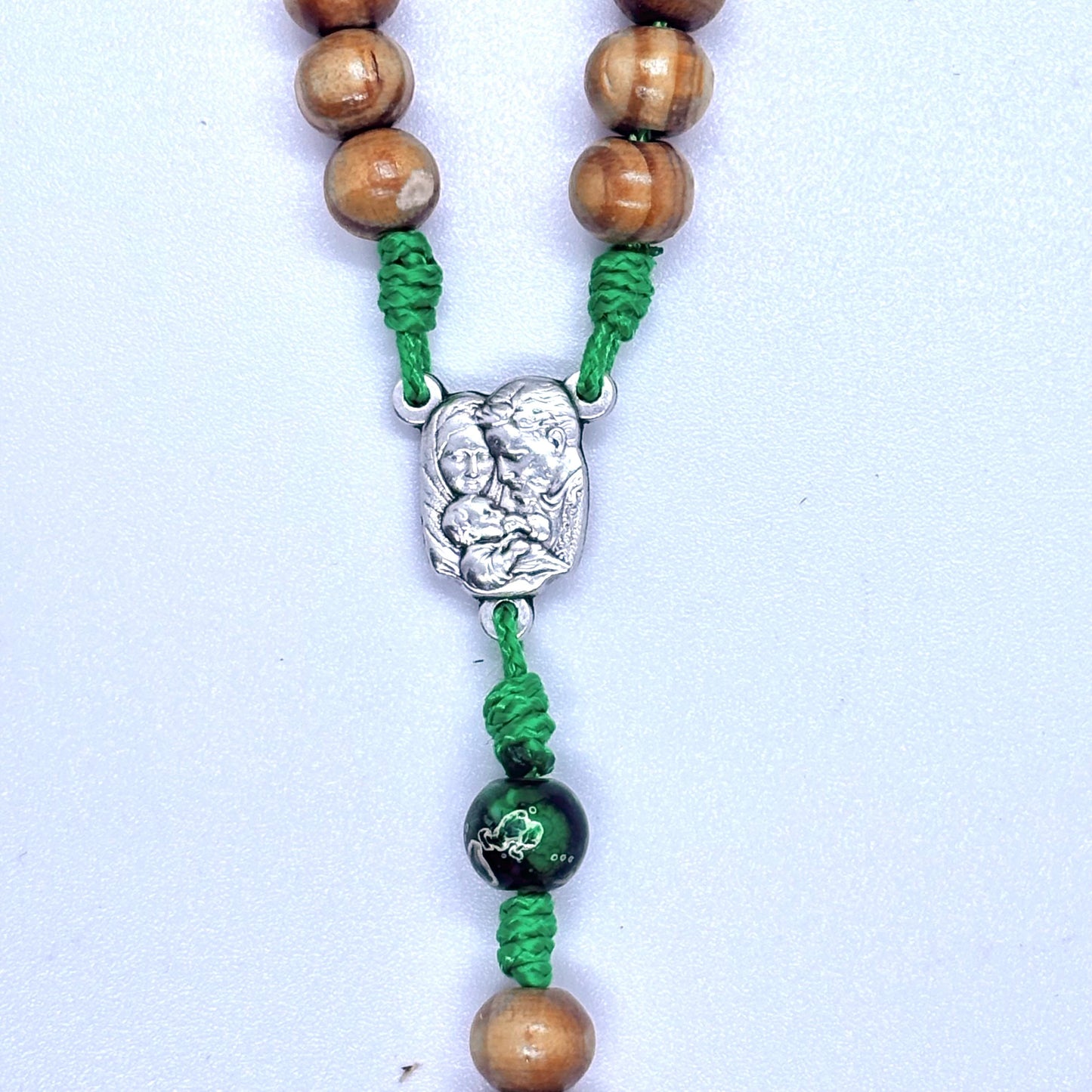 Rosario in legno Sacra Famiglia e Spirito Santo