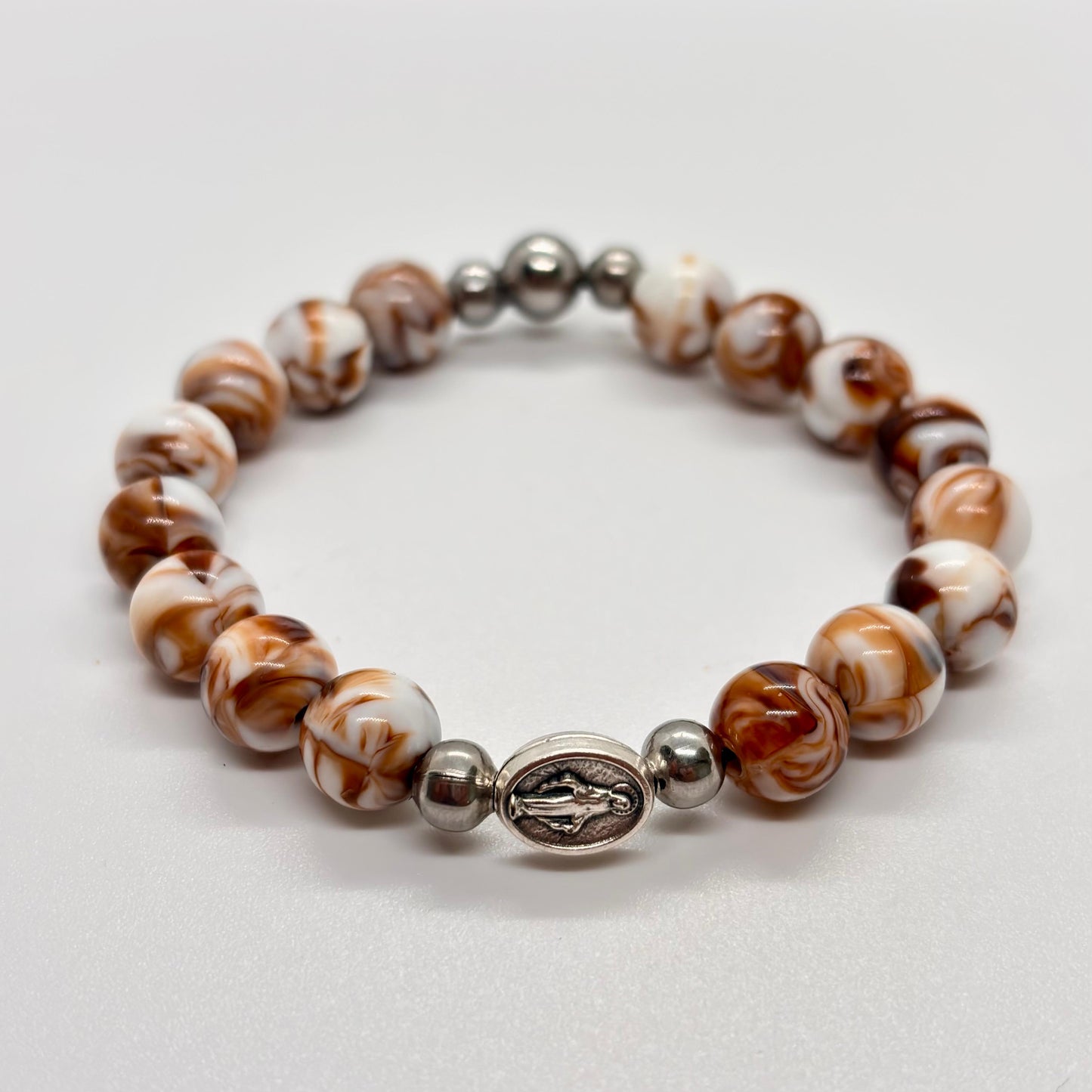 Bracciale in pietra con Medaglia Madonna Miracolosa