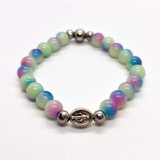 Bracciale in pietra con Medaglia Madonna Miracolosa