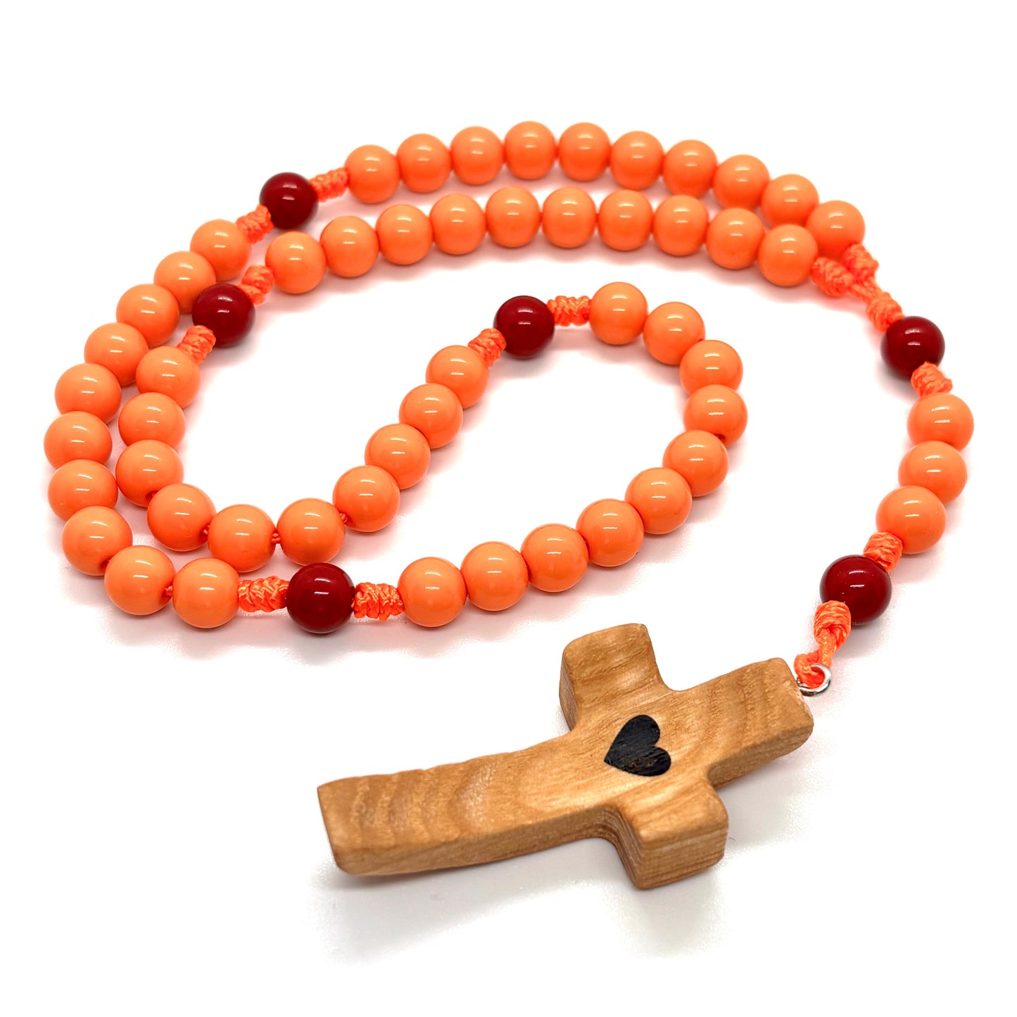 Rosario in corda - Croce in legno