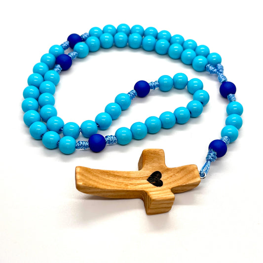 Rosario in corda - Croce in legno