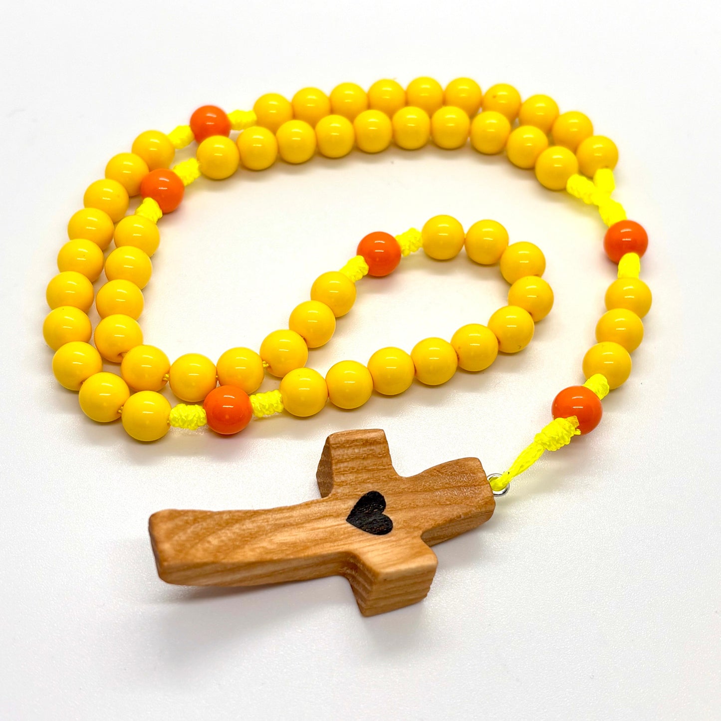 Rosario in corda - Croce in legno