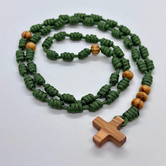 Rosario con nodi - Verde Oliva