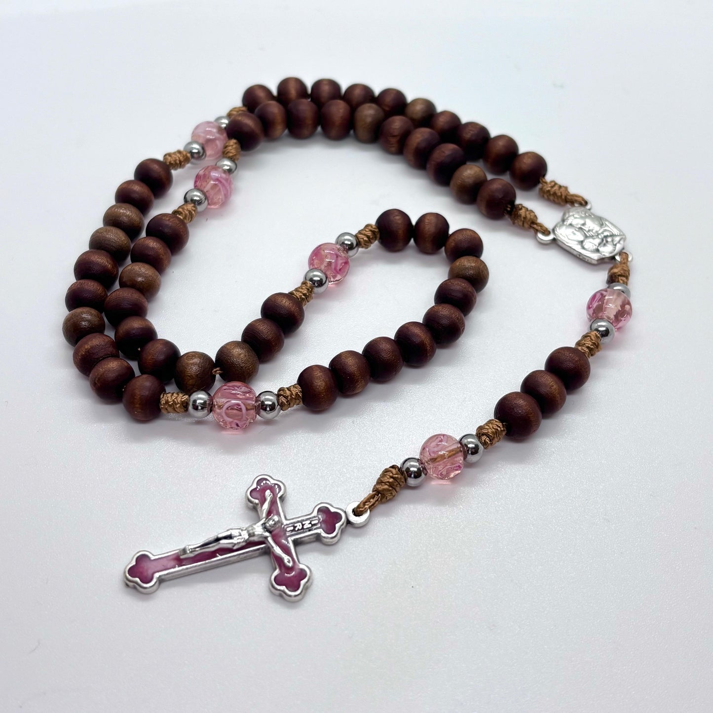 Rosario in legno- Sacra Famiglia