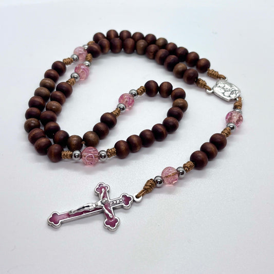 Rosario in legno- Sacra Famiglia