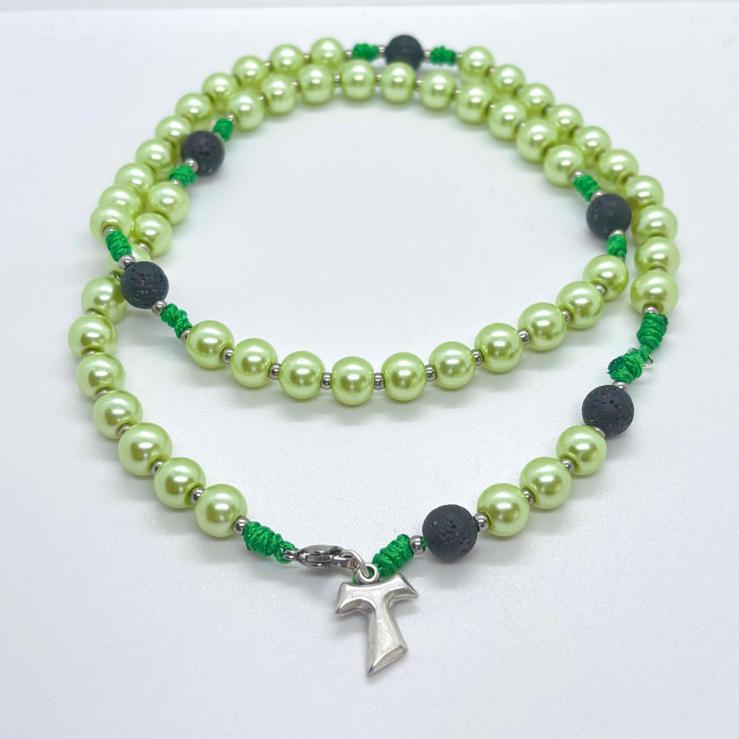 Collana/Rosario perle verdi