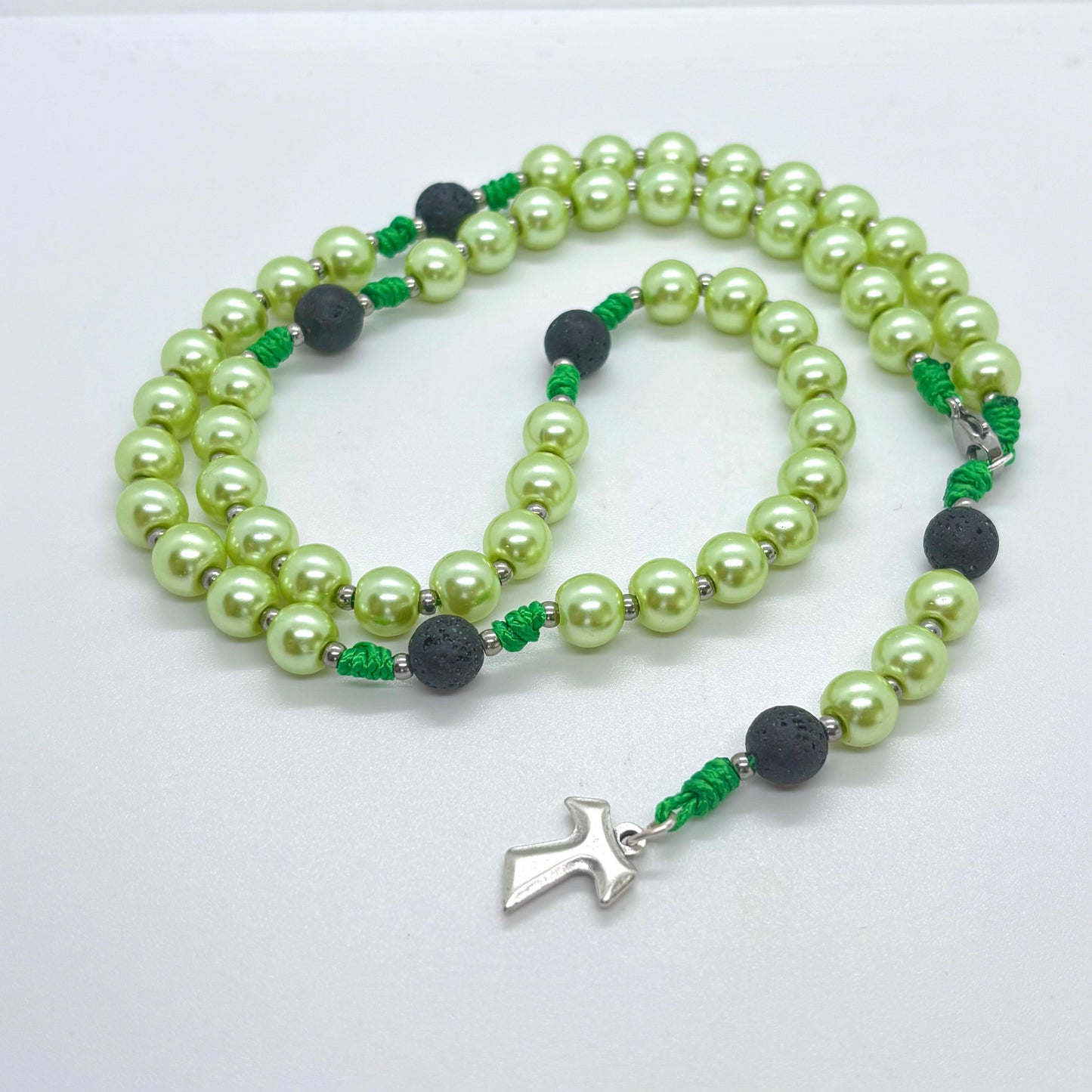 Collana/Rosario perle verdi