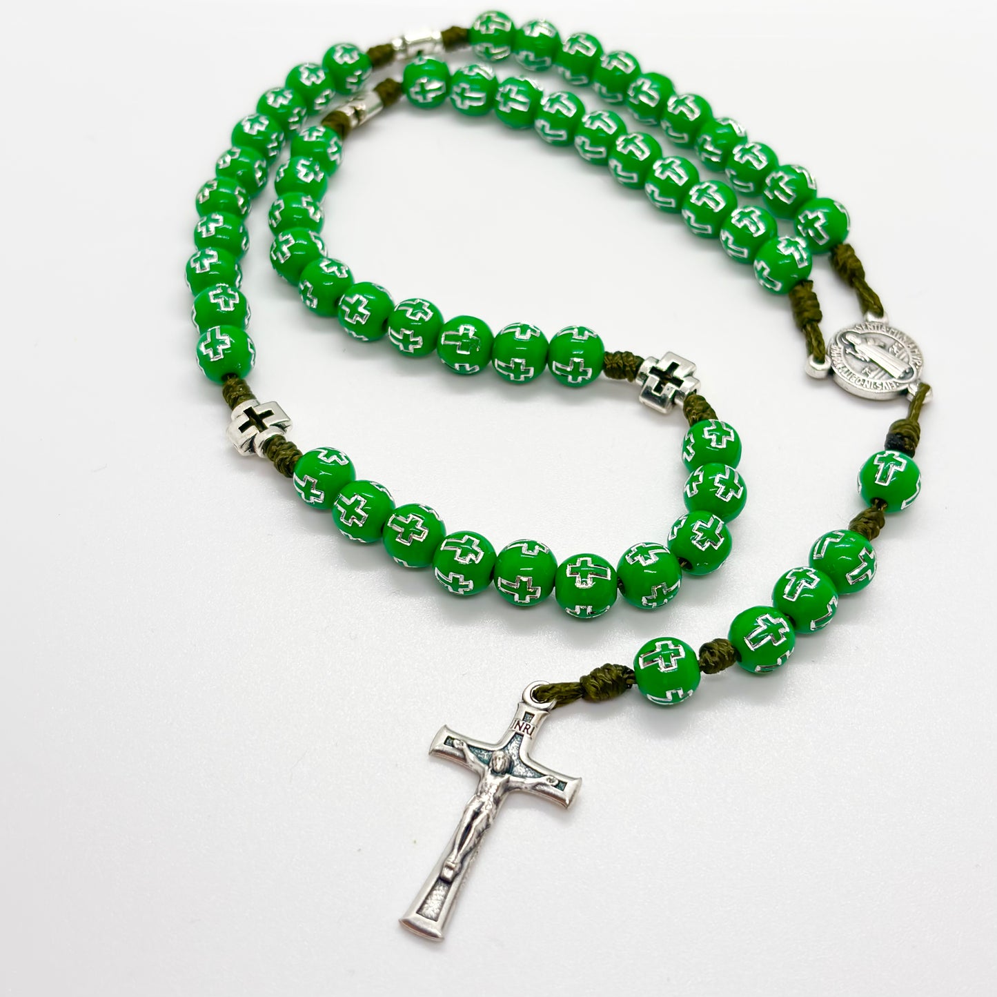 Rosario in corda - verde - San Benedetto