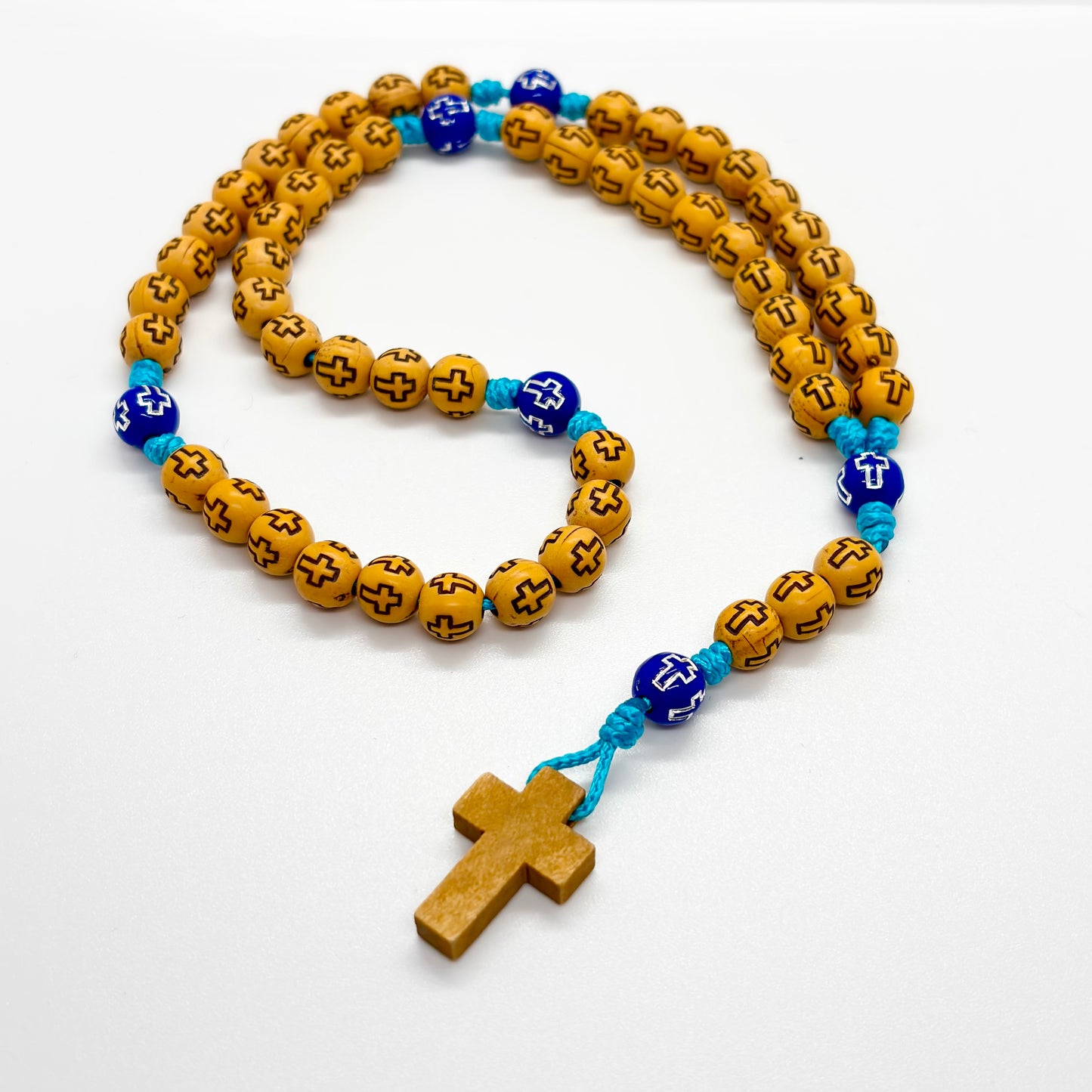 Rosario in corda color legno chiaro