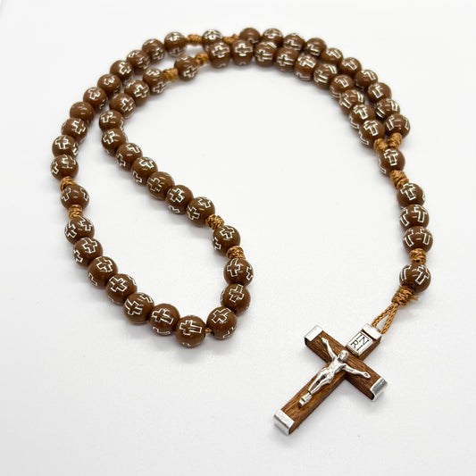 Rosario in corda color legno scuro