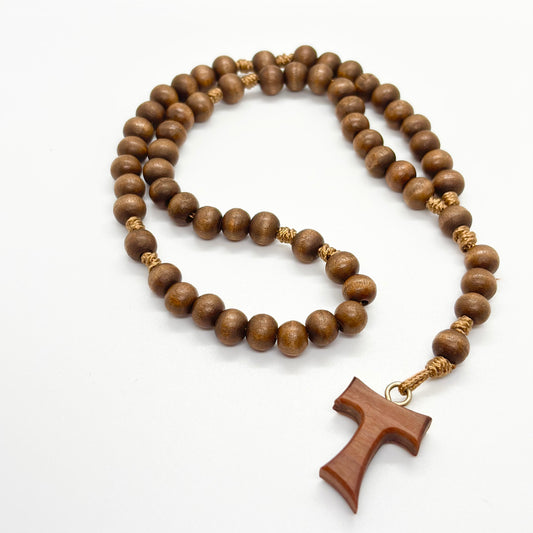 Rosario in corda e legno  - Tau