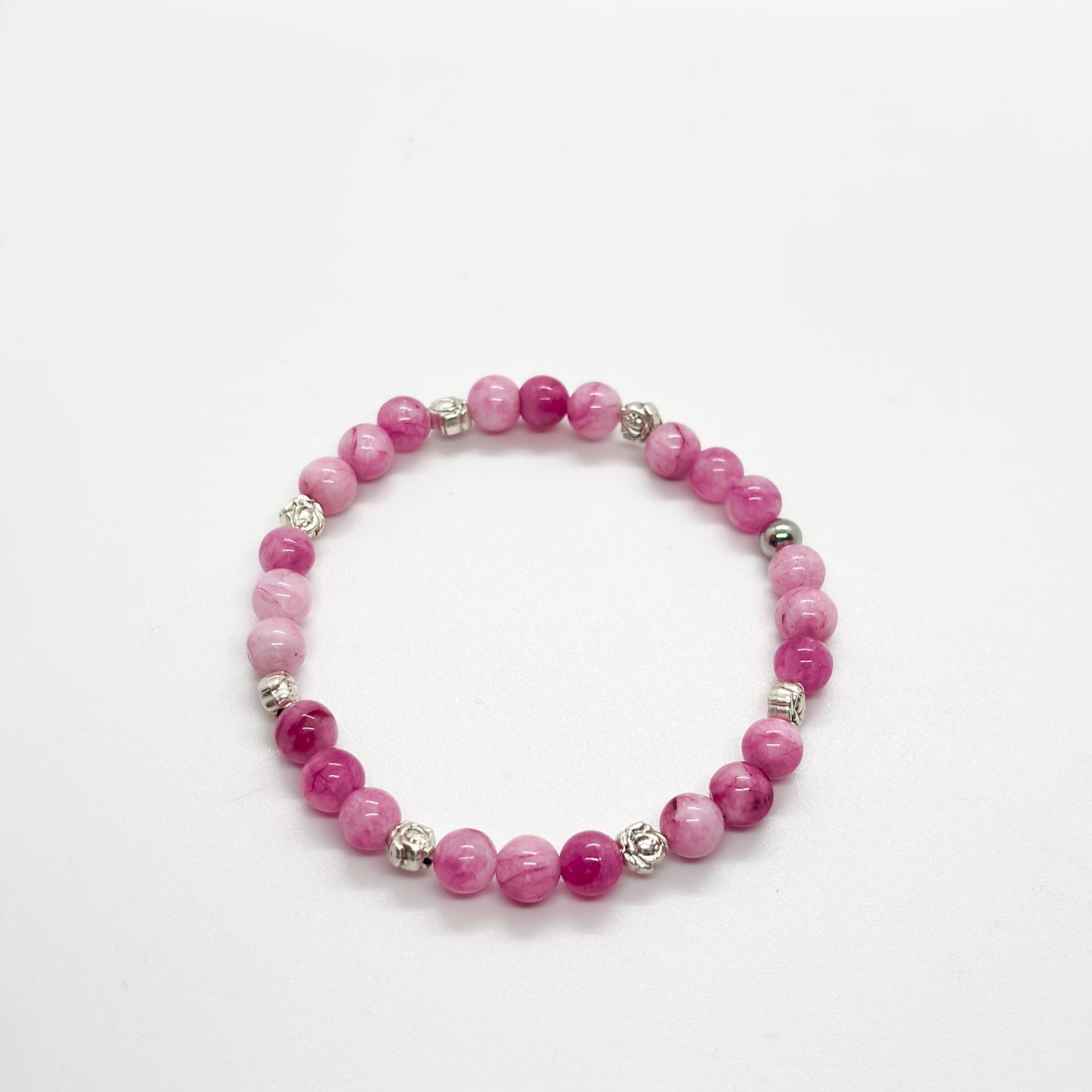 Bracciale in pietra - acciaio rosa