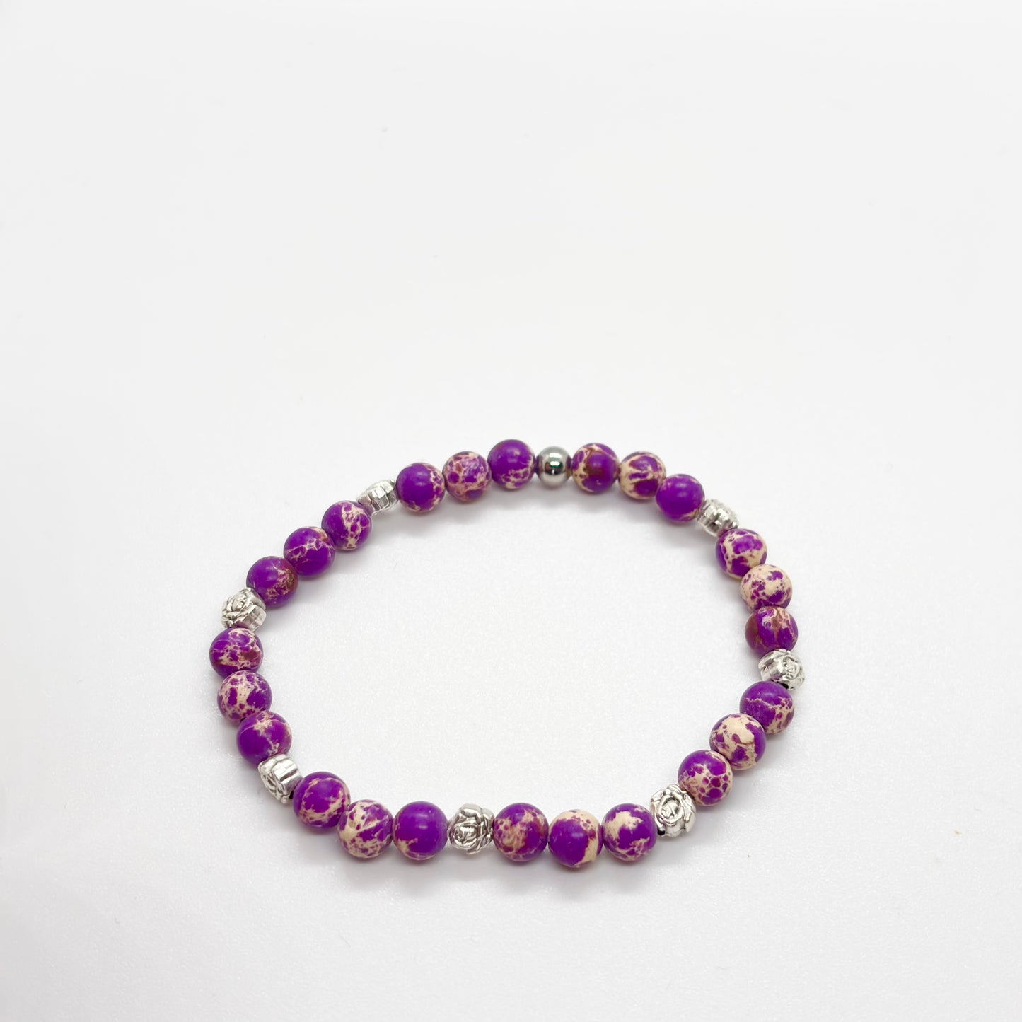 Bracciale in pietra - acciaio rosa