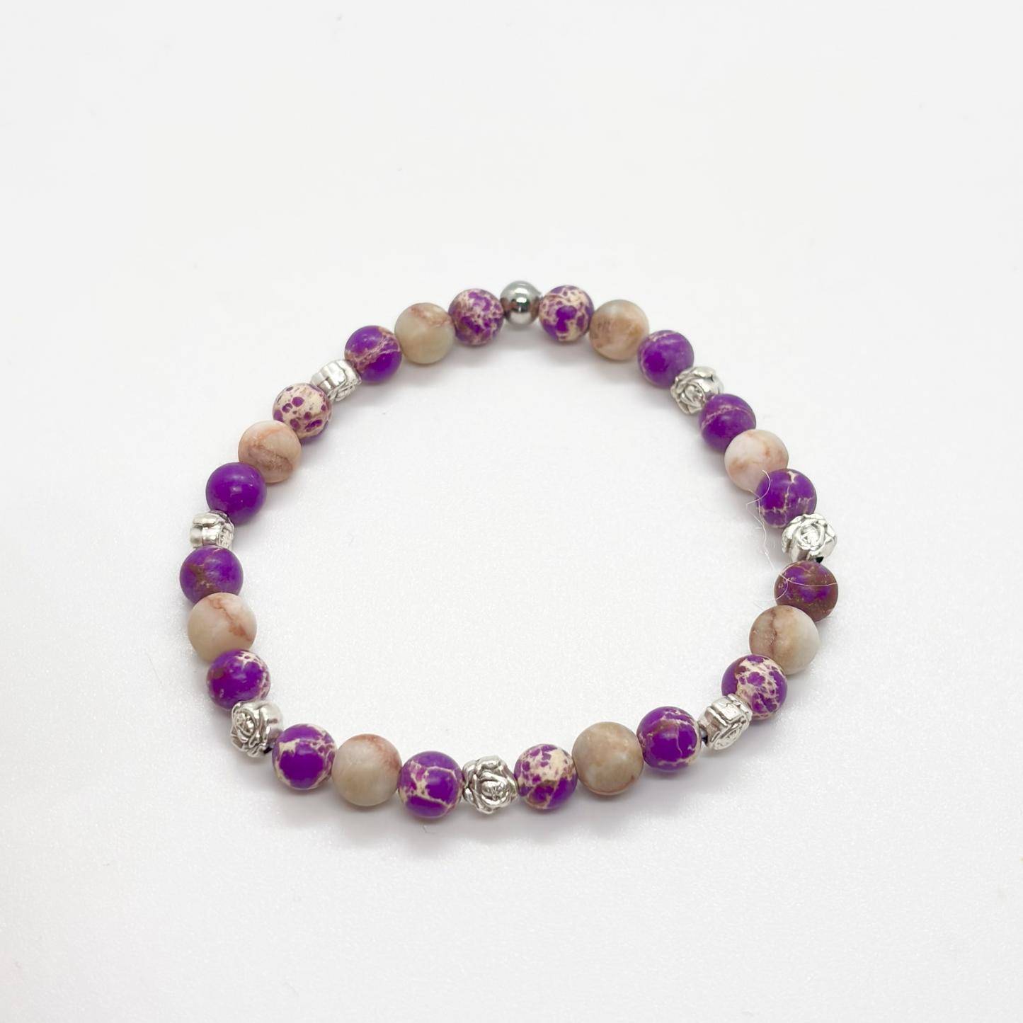 Bracciale in pietra - acciaio rosa