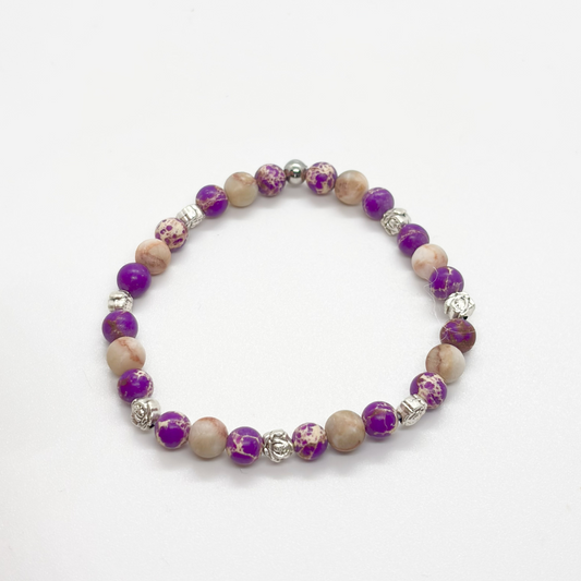 Bracciale in pietra - acciaio rosa