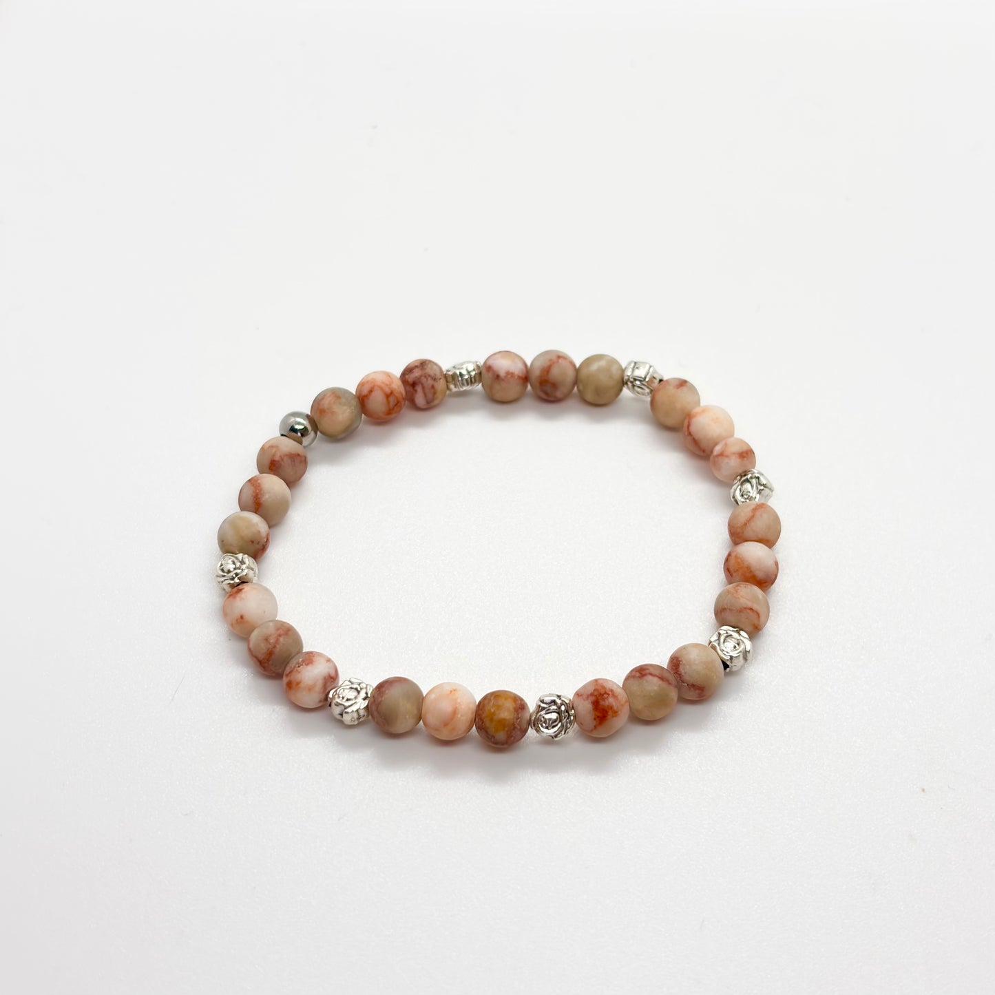 Bracciale in pietra - acciaio rosa