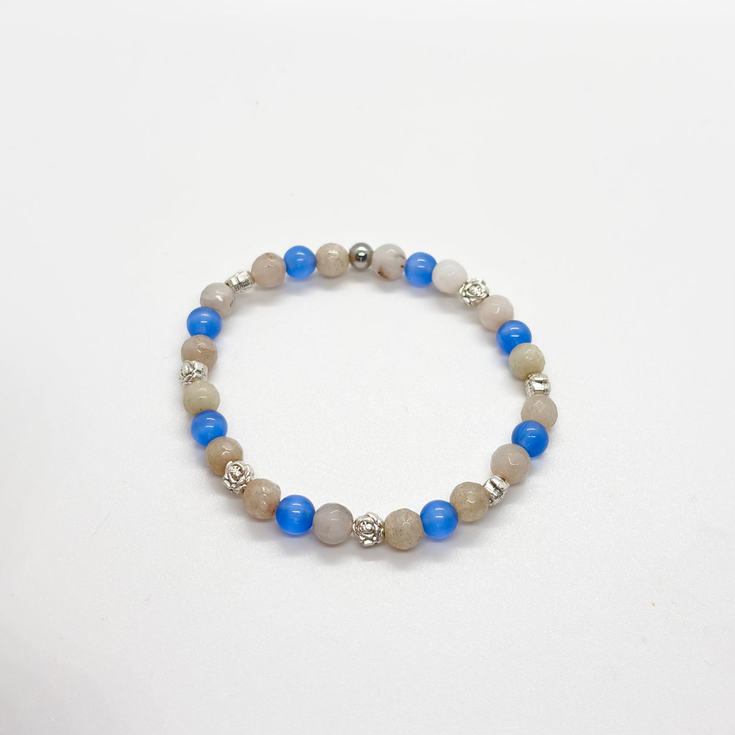 Bracciale in pietra - acciaio rosa